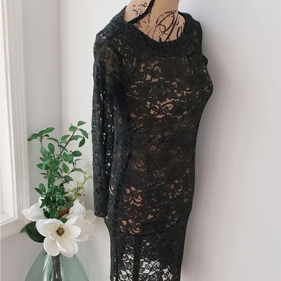 DVF Lace Dress Forest Green - Picture 3 of 14